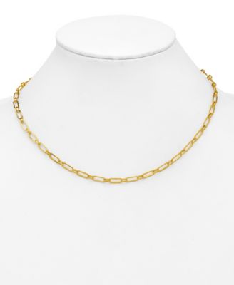 Paperclip Chain Necklace in 24k Yellow Gold
