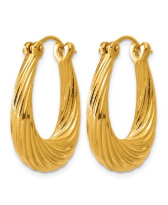 Twisted Hoop Earrings in 24k Yellow Gold