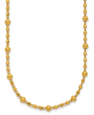 Macy's - Beaded Chain Necklace in 24K Yellow Gold
