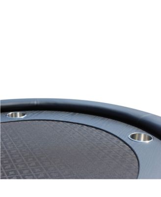 96Inch Oval Poker Table with Waterproof Felt and Nine Cup Holders Professional Texas Holdem Table with Dealer Chip Tray and Padded Armrests