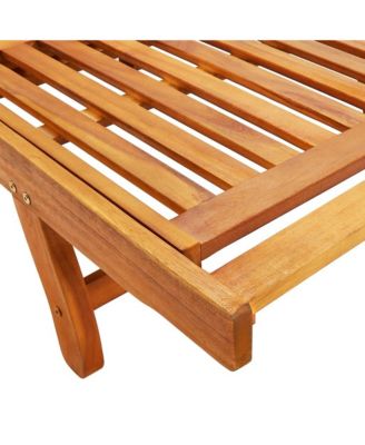 Sun Lounger Royal blue cushions, natural wood