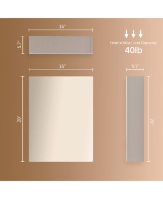 20x16 inch Bathroom Wall Cabinet, Saver Storage, Medicine Cabinet with 1 Door and Adjustable Shelves，Flat-Pack Design (Grey