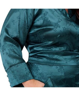 Plus Size 1970s Satin Flare Jumpsuit