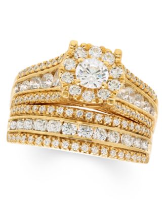 Diamond Halo Bridal Set (2 ct. t.w.) in 14k White or Yellow Gold