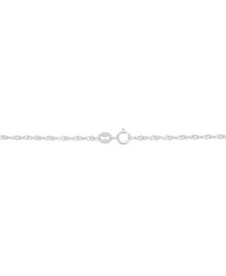Solid Singapore Chain Necklace in 14k White Gold