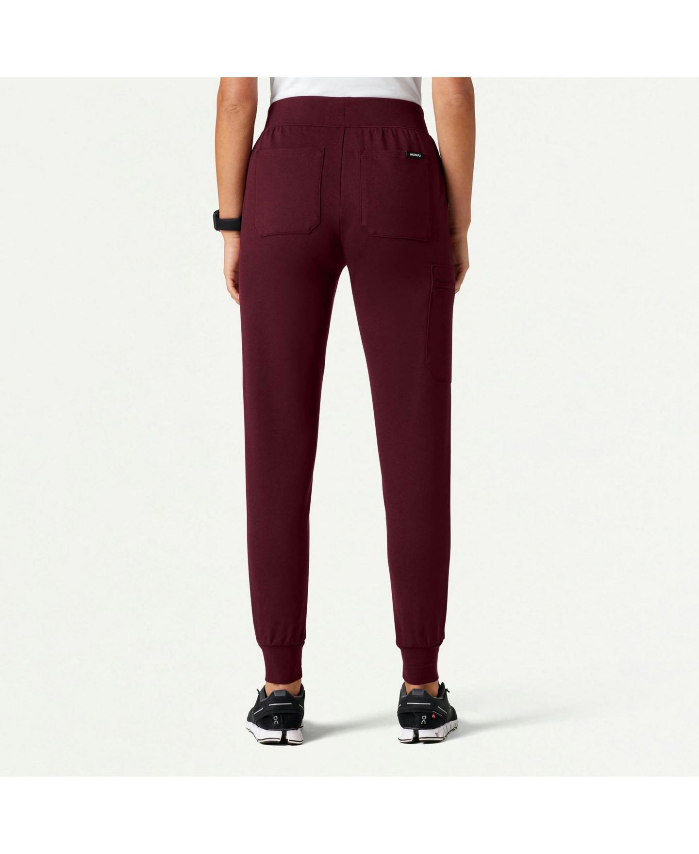 Женские брюки Jaanuu Rubi 6-Pocket Slim Knit Scrub Jogger, цвет: Бордовый — фото 4