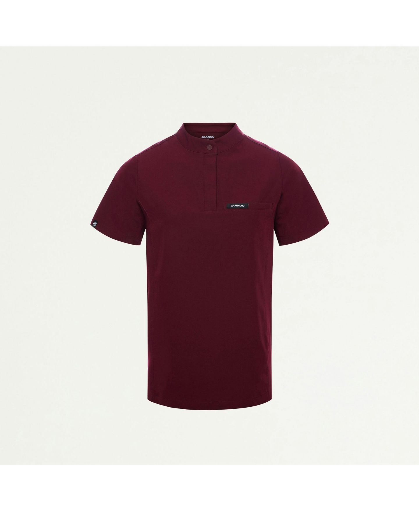 Женский топ Jaanuu Savi 1-Pocket Classic Banded Collar Scrub, цвет: Бордовый — фото 2