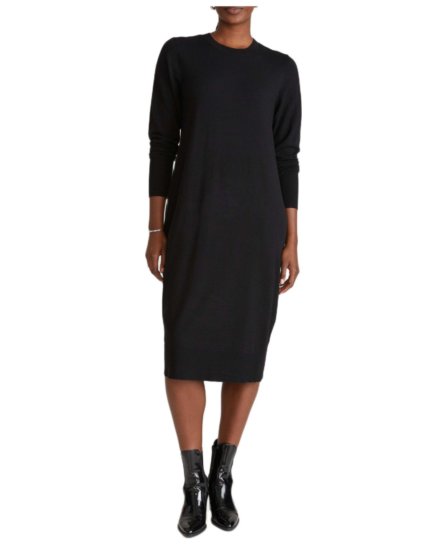 Женское платье Universal Standard Savvy Fine Knit Everyday Sweater Dress, цвет: Чёрный — фото 1