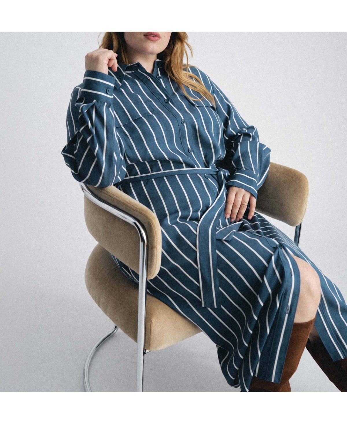 Universal Standard Women's Plus Cooling Stretch Cupro Savannah Dress