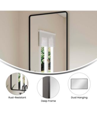 Afsin Wall Mirror with Silver Backed Glass for Clarity for Entryways, Bathrooms & More
