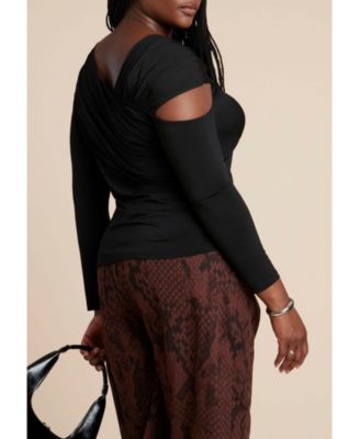 Women's Sliced Asym Neck Top