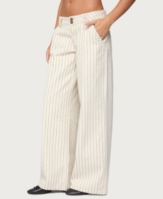 Womens Cory Striped Low Rise Jeans
