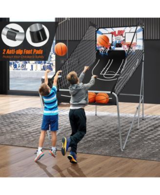 Indoor Electronic Double Basketball Game with LED Scoring and 4 Balls