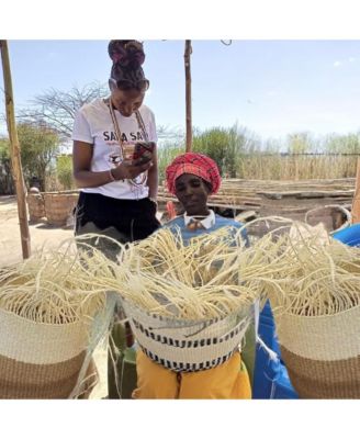 Evergreen Wholeness Handmade Sisal Straw Basket Tote