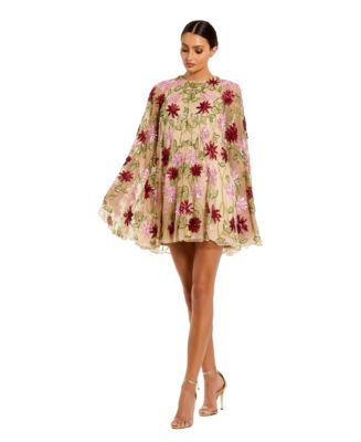 mac duggal beaded mini sheath dress Ivory Beaded Fringe Mini Dress main image 1