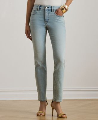Petite Mid-Rise Straight Ankle Jeans