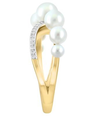 Freshwater Pearl (3-5mm) and Diamond (1/10 ct. t.w.) Ring in 14k Yellow Gold