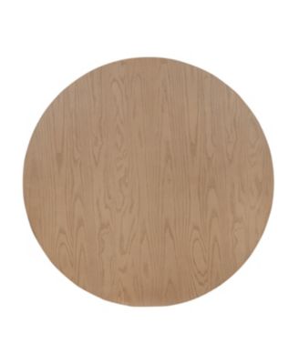  Rustic Wire-Brushed Round Dining Table with Pedestal Base