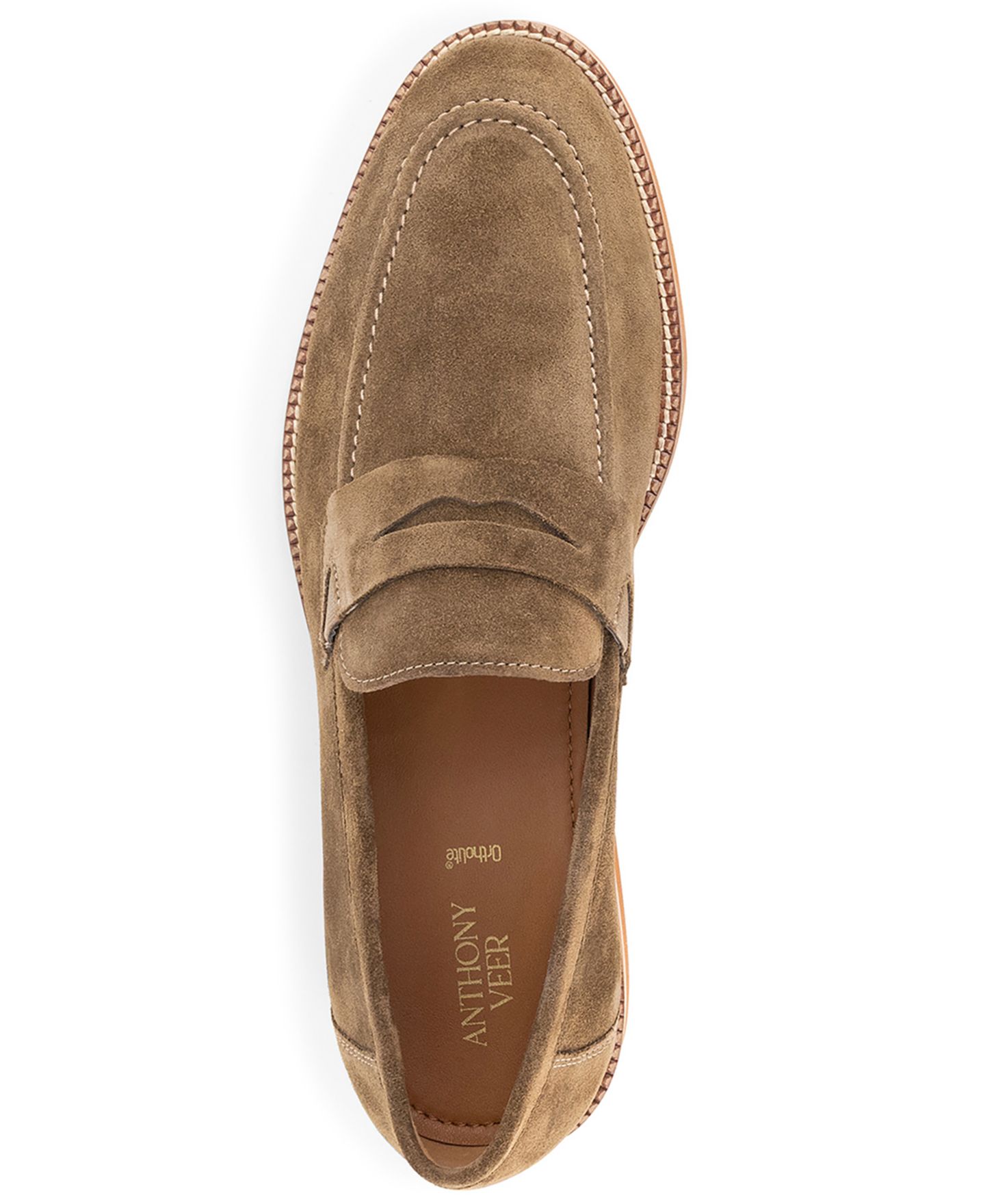 Мужские туфли Anthony Veer Brighton Penny Slip-On, цвет: Коричневый замшевый — фото 4