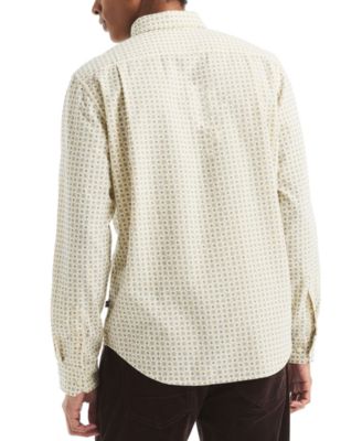 Men's Straight-Collar Corduroy Print Shirt