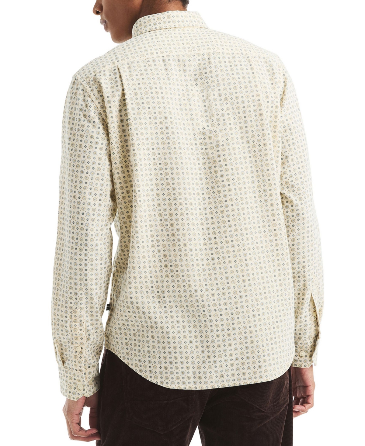 Nautica Men's Straight-Collar Corduroy Print Shirt