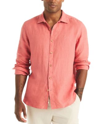 Men's Classic-Fit Spread-Collar Linen Shirt