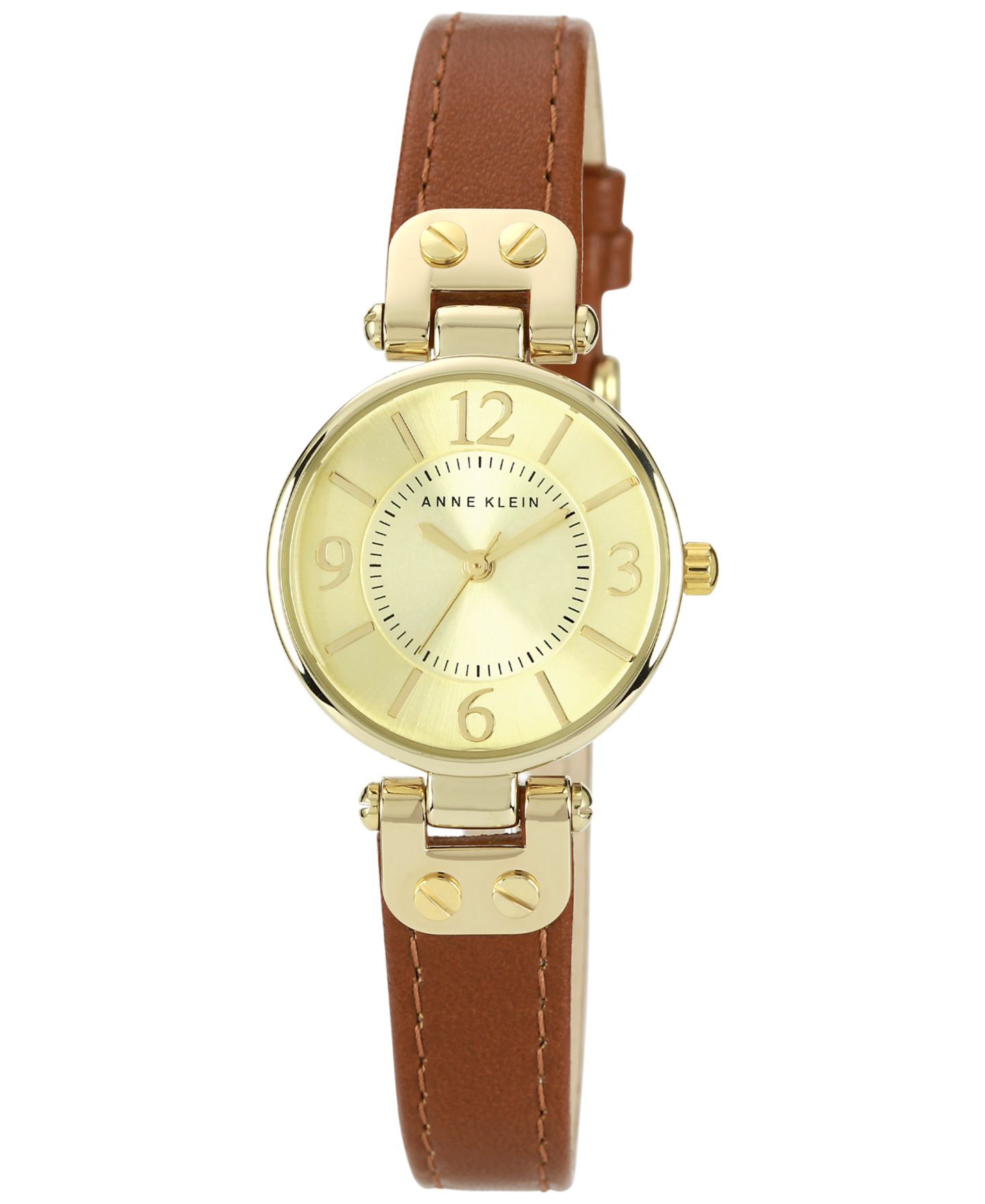 Женские часы Anne Klein Brown Leather Strap Watch 10-9442CHHY — фото 1
