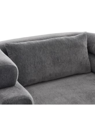 Streamdale Oversized Chaise Lounge 52.4" Modern Chenille Sofa Bed with Deep Seat, Black