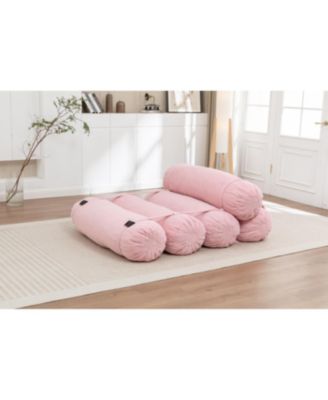 Adjustable Corduroy Floor Sofa with Straps for Versatile Configurations