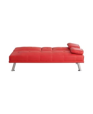 Red Multifunctional Double Folding Sofa Bed with Coffee Table