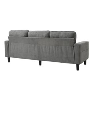 Streamdale Light grey 3-seat combo sofa with storage ottoman, L-shaped sectional couch