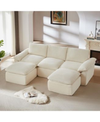Modern corduroy cloud sofa, freely combined, comfortable sitting experience.