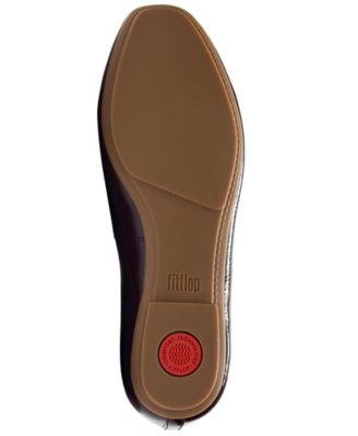 Women's Delicato Bow Textured Patent-Leather Ballet Flats