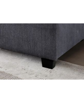 Streamdale Modern Linen Sectional Sofa with Convertible Ottoman - Grey