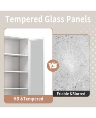 Kitchen Pantry Cabinet - 72" Tall Storage with 5 Adjustable Shelves, White