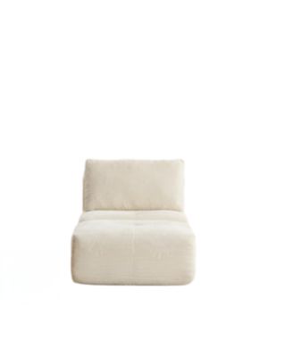 Modern Memory Foam Sofa, Single Chaise, Pet-Friendly, Corduroy, Beige