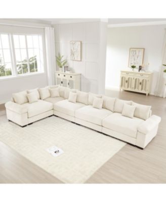 Streamdale Oversized Cloud Modular Sectional Couch, Convertible, Deep Seat, Cream