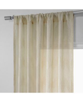 Sirius Striped Patterned Faux Linen Sheer Curtain