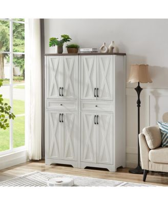 CASAINC 68" White Freestanding Tall Kitchen Cabinet