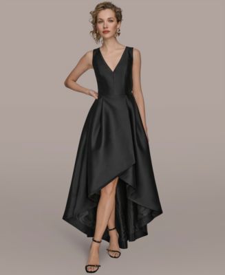formal dresses fort wayne indiana Black Asymmetrical Gold Ring Neck Midi Dress