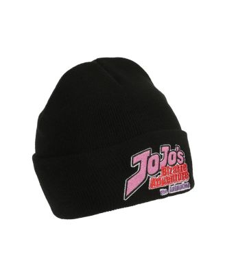 Men's Jojo's Bizarre Adventrue Jojos Logo Embroidery Acrylic Knit Cuff Beanie