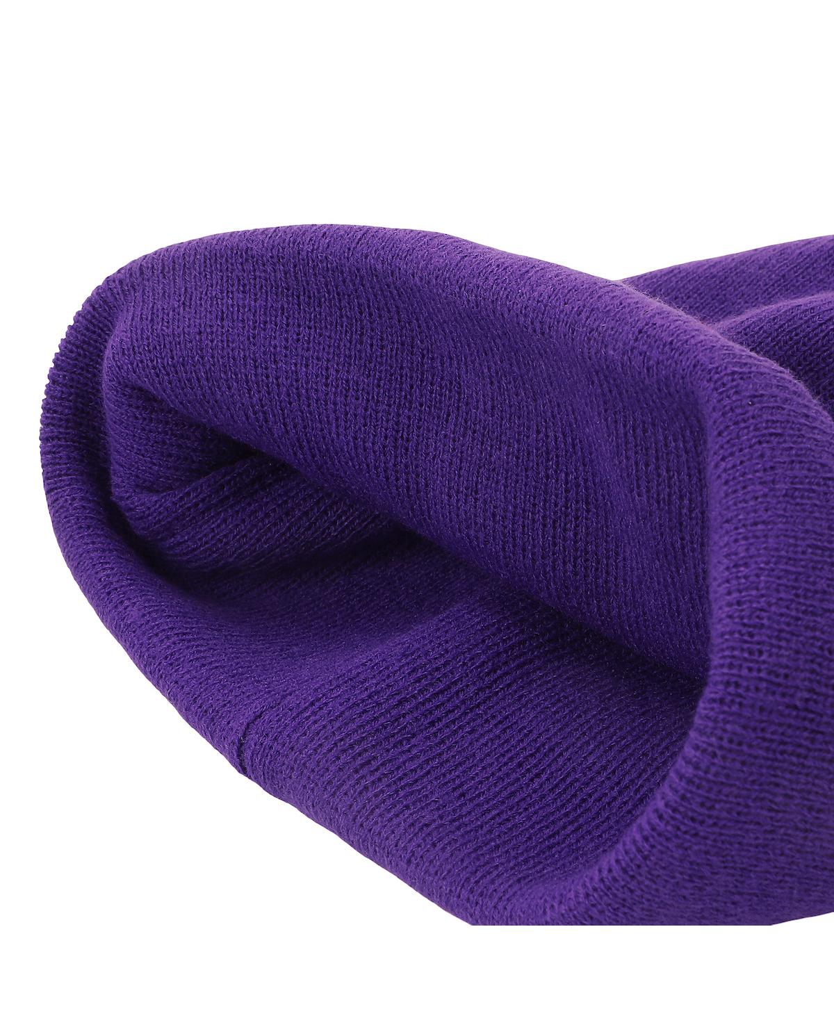 Coraline Men's Black Cat Character Art Purple Cuff Beanie.