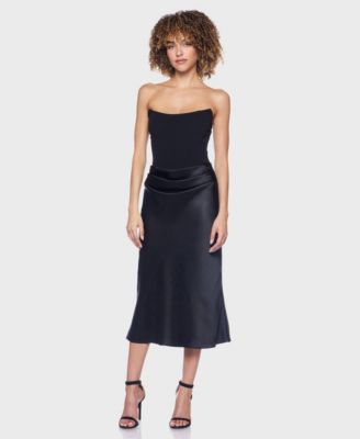 Juniors' Strapless Scoop Neck Midi Dress