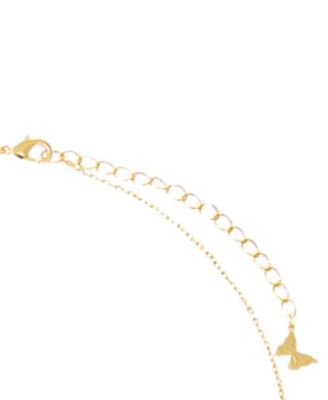 Mini Pave Gold Plated Chain Pendant Necklace