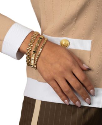 Solid Watch Gold Plated Link Style Bracelet