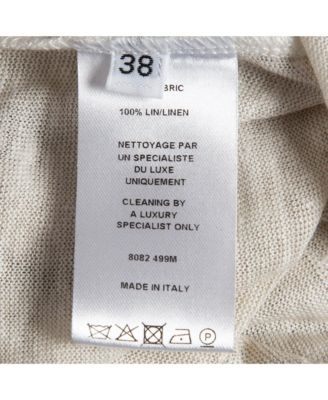 Women's Off-White Linen Knit Lace-Up Top