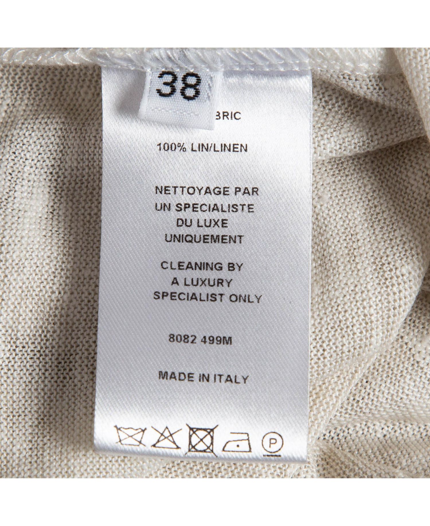 Women's Off-White Linen Knit Lace-Up Top