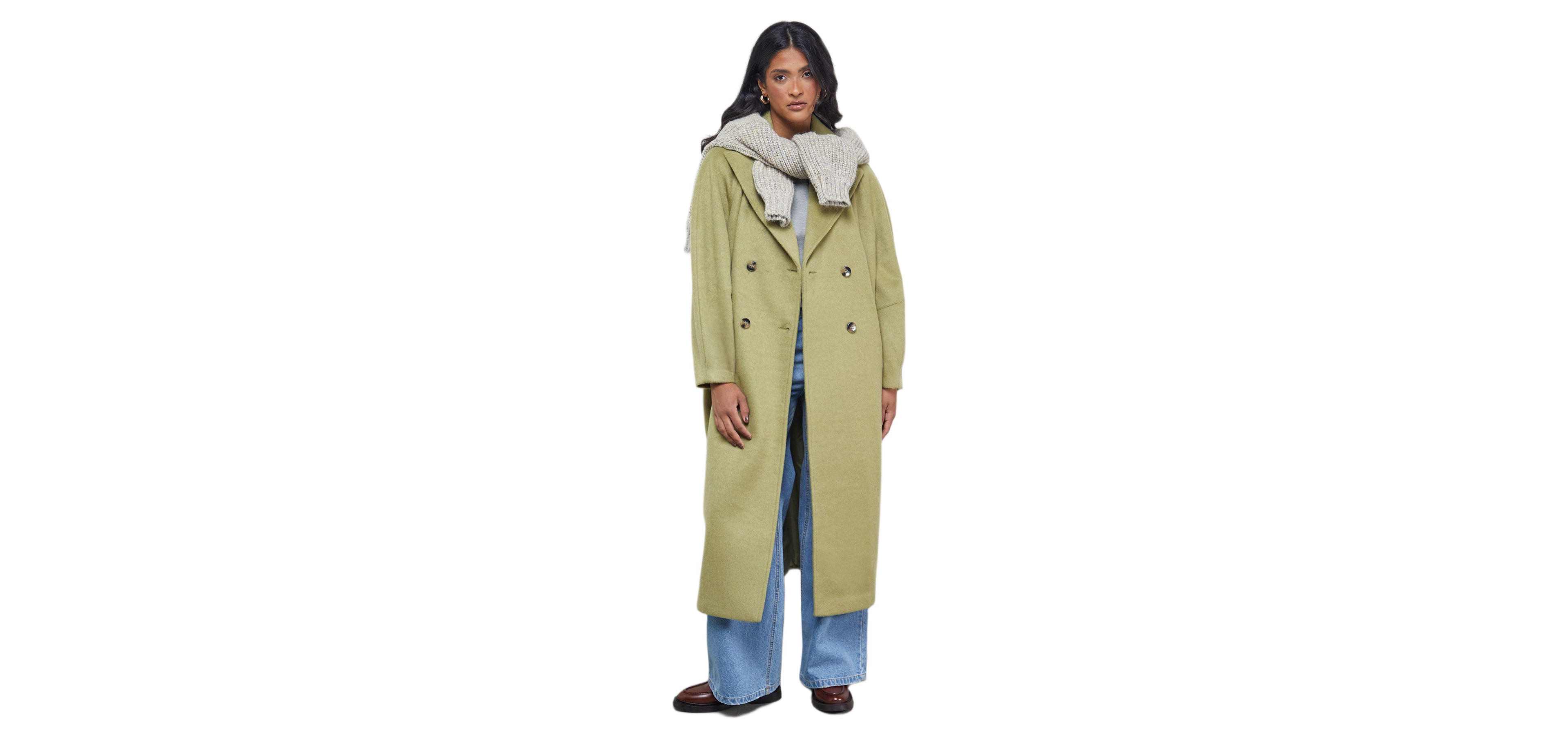 Warehouse Women's Oversized Pleat Back Detail Maxi Coat