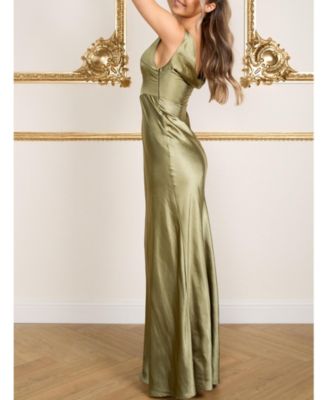Women's Cowl Back Satin Bridesmaid Dress