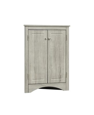 31.5"H Triangle Corner Cabinet, Adjustable Shelves, Kitchen/Home Freestanding Storage